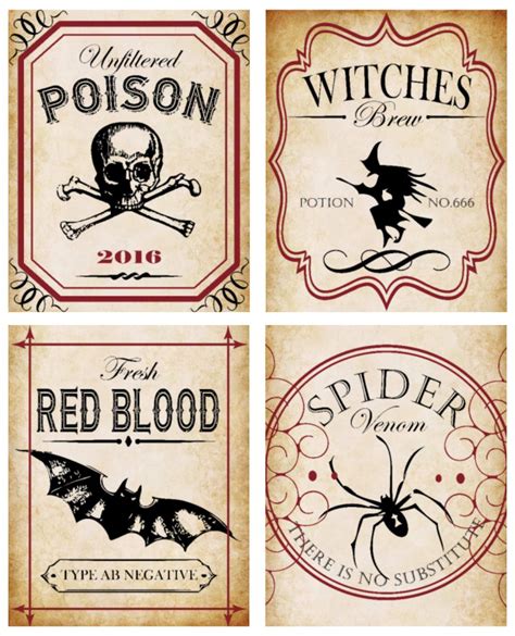 Halloween Potion Labels Printable